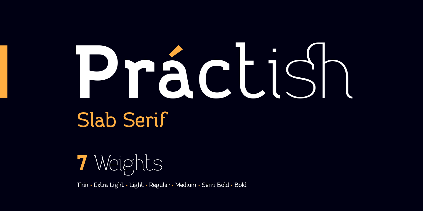 Beispiel einer Practish Thin-Schriftart